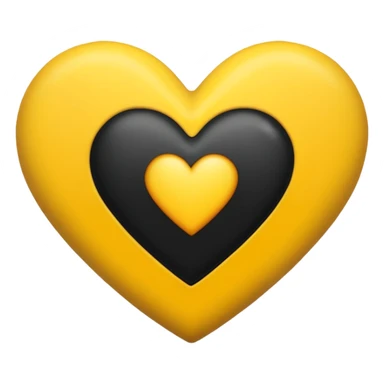 Fusiona un corazón de iPhone de color amarilla con color negro  sticker