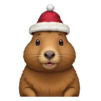a capybara in a New Year's hat sticker