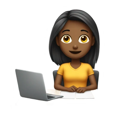 back sitting girl at desk parody sticker