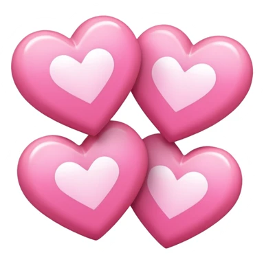 three pink "pixelart" hearts with white-glowing effect sticker