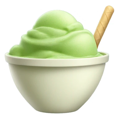 matcha ice cream in a bowl sticker