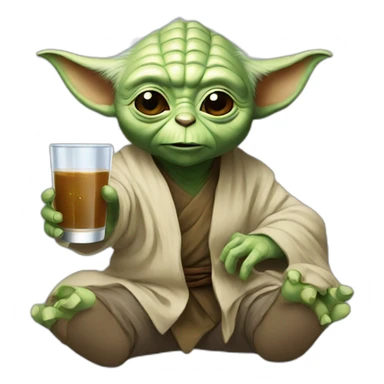 Yoda drink à bear  sticker