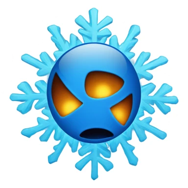 Blue hurt surrounded by snowflakes and blue fire  sticker