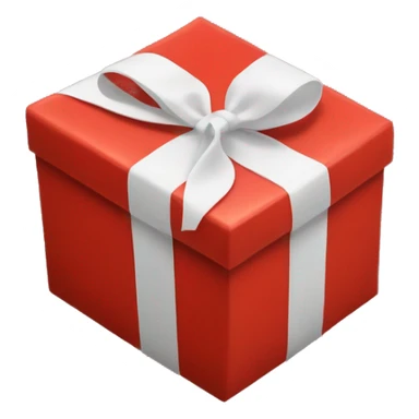 red giftbox with white ribbon sticker