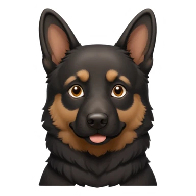 mostly black german shepherd wanting belly rub sticker