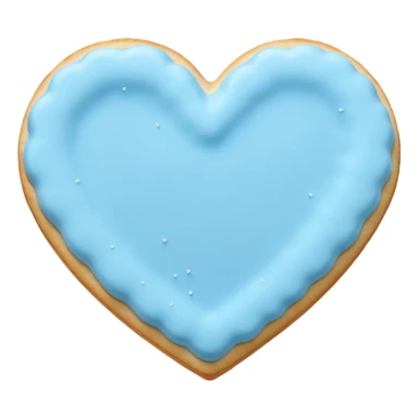 Realistic shortbread cookie in the shape of a heart with pastel blue sticker
