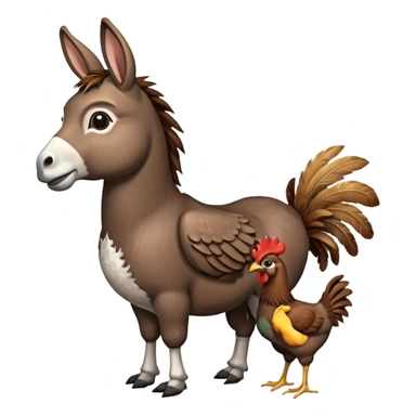Donkey with a chicken on it sticker