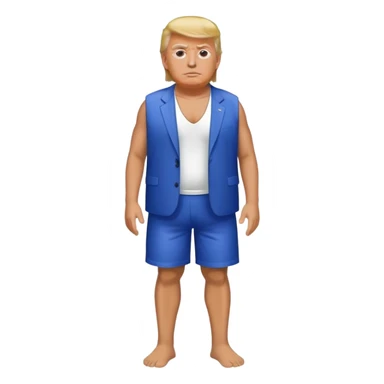 full body Trump standing in beach outfit sticker