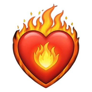 I want the emoji to be the heart on fire but make the heart black sticker