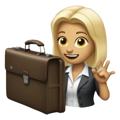 blondie holding out briefcase sticker