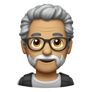 Homme calvitie cheveux gris lunettes sticker