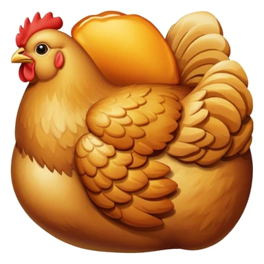 Chicken eating, toasted chicken sticker