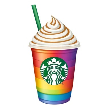 Rainbow starbucks drink sticker