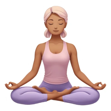 A peaceful person practicing yoga on a calm beach at sunrise, in a serene meditative pose. Soft pastel colors surround the scene, with gentle waves in the background and smooth, flowing lines representing balance and tranquility. The atmosphere feels centered and mindful. sticker