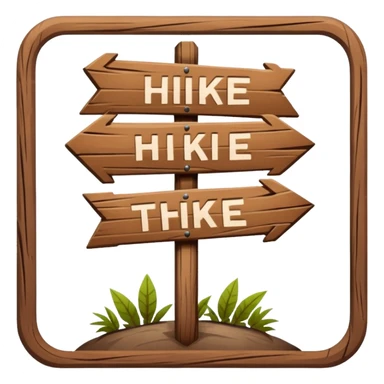 wooden nature park hike trail sign sticker