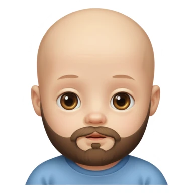 bearded bald baby sticker