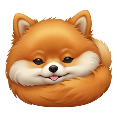 Meme-Worthy Cute Sleeping Orange Pomeranian Portrait Emoji, Head resting peacefully with a contented smile, showcasing a delightfully compact build and a luxuriously soft, fluffy orange Fur, eyes shut in a serene nap, Simplified yet hilariously adorable features, highly detailed, glowing with a soft, drowsy light, high shine, relaxed and utterly lovable, stylized with an air of playful laziness, bright and heartwarming, soft glowing outline, capturing the essence of a comically sleepy companion, so meme-worthy it feels like it could instantly become the next viral sensation of adorable slumber! sticker