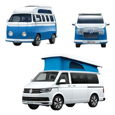 VW T6.1 California camping bus VW blue white sticker