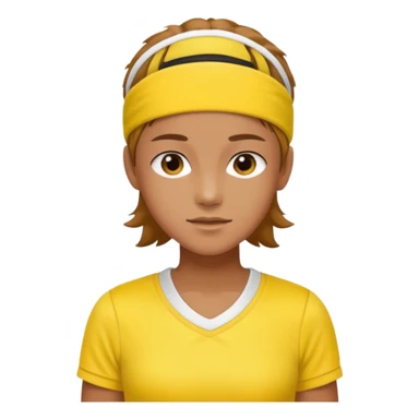 tennisplayer with sweatband, yellow color sticker