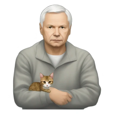 jaroslaw kaczynski in prison with cat sticker