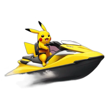 Pikachu sur un jetski dracaufeu sticker