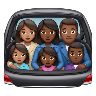 A fam of 7 mom dad big bro big sis middle sis and 2 baby we r black skin coulor and we r fine and baddies in a car sticker