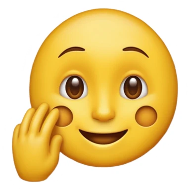 classic yellow emoji face touching its own ear then knocking on wood sticker