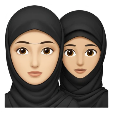 Niqabi (eyebrows also covered) standing next to her husband  sticker