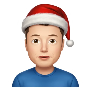 Elon Musk with christmas hat sticker