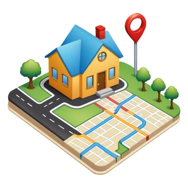 road map with home on it sticker