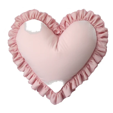 Shabby chic print heart shaped baby pink pillow with ruffles sticker