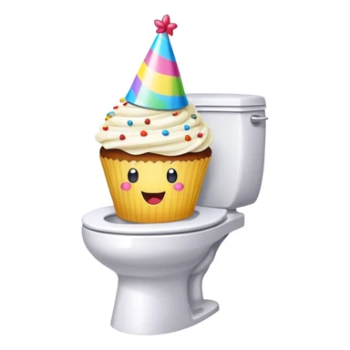 Toilet celebrating birthday sticker