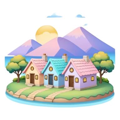 Pastel Roof Cottages sticker