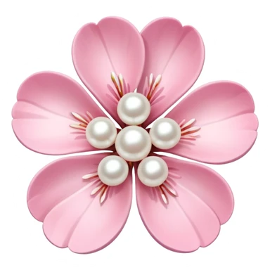 light pastel sakura flower with pearl beade sticker