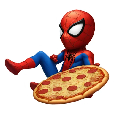 Spiderman eating pizza sticker
