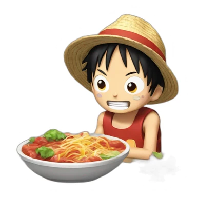 Luffy qui mange la viande sticker