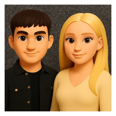 Keep the image unchanged except slightly spread the people apart from each other. Preserve the original style and background as is. sticker