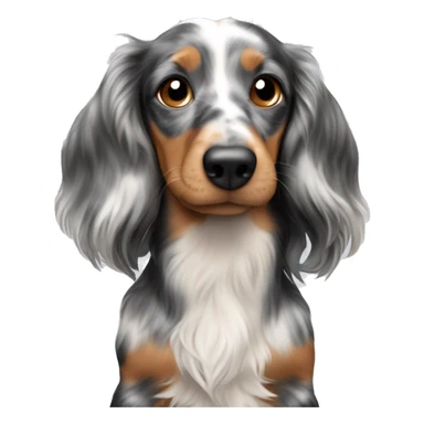 Two Tri Merle long haired Dachshunds together sticker