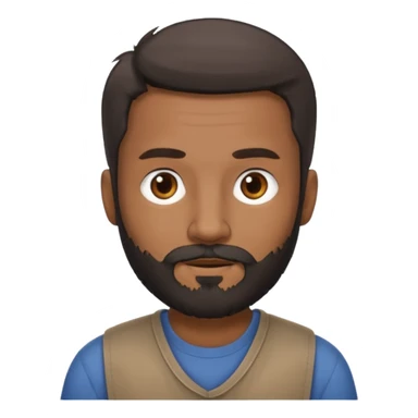 give my dad a grandpa look but beard mixed with grey and black , very low hair on head brown in complexion, casual clothes sticker