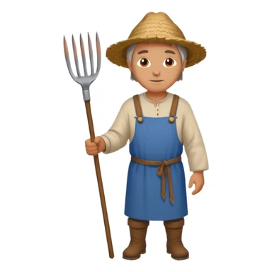 farmer with pitchfork in Medieval Villagers sticker