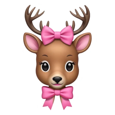  deer with pink bow sticker