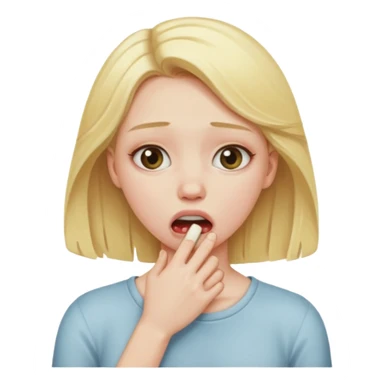 blonde girl choking herself  sticker