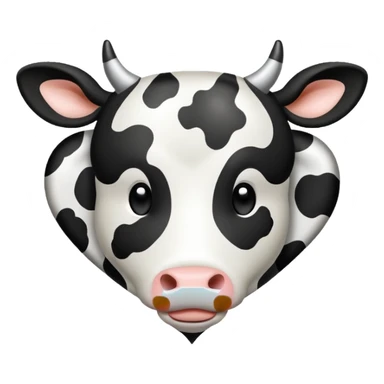 Cow print heart sticker