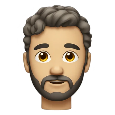 Man squinting his eyes with black beard and short wavy hair sticker