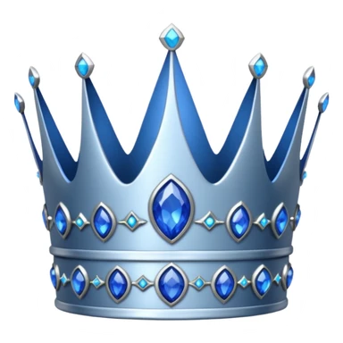 silver crown with blu gems sticker