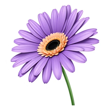 single Lavender Gerbera Daisy, straight stem sticker