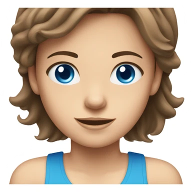 Girl on treadmill brown hair and bright blue eyes  sticker