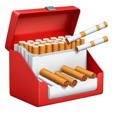red box of cigarettes  sticker