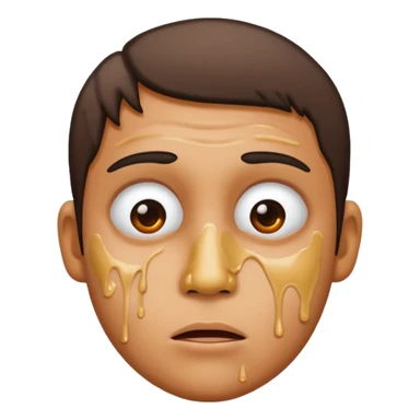 Glue all over face disgusting sticker