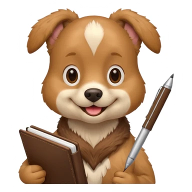 funny dog with diary and pen sticker